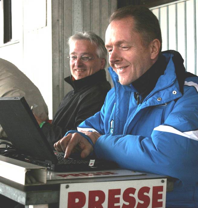 2008 - beim Tickern in Halle